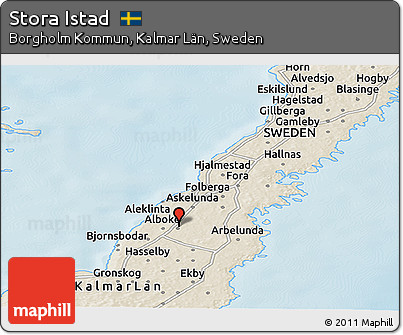 Shaded Relief Panoramic Map of Stora Istad