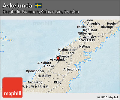 Shaded Relief Panoramic Map of Askelunda