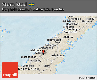 Shaded Relief Panoramic Map of Stora Istad