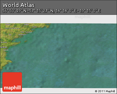 Satellite 3D Map of the Area around 57° 3' 8" N, 18° 46' 29" E