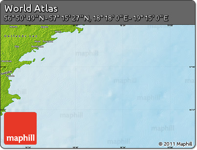 Physical Map of the Area around 57° 3' 8" N, 18° 46' 29" E