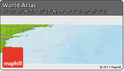 Physical Panoramic Map of the Area around 57° 3' 8" N, 18° 46' 29" E