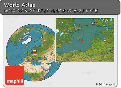 Satellite Location Map of the Area around 57° 3' 8" N, 19° 37' 30" E