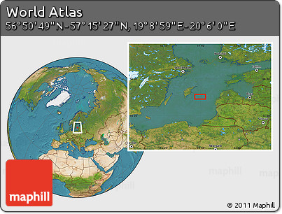 Satellite Location Map of the Area around 57° 3' 8" N, 19° 37' 30" E