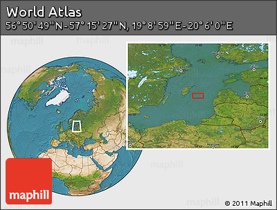 Satellite Location Map of the Area around 57° 3' 8" N, 19° 37' 30" E