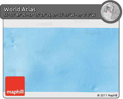Physical 3D Map of the Area around 57° 3' 8" N, 19° 28' 30" W