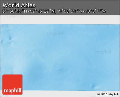 Physical 3D Map of the Area around 57° 3' 8" N, 19° 28' 30" W