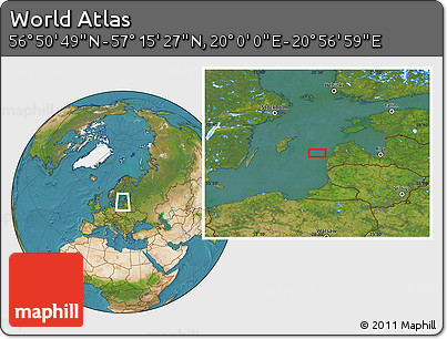 Satellite Location Map of the Area around 57° 3' 8" N, 20° 28' 30" E