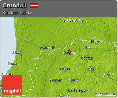 Physical 3D Map of Grunduļi