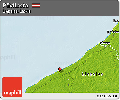 Physical 3D Map of Pāvilosta