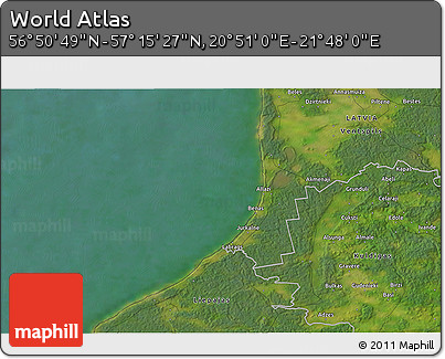 Satellite 3D Map of the Area around 57° 3' 8" N, 21° 19' 30" E