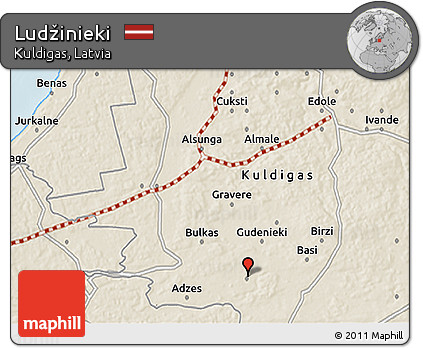 Shaded Relief 3D Map of Ludžinieki