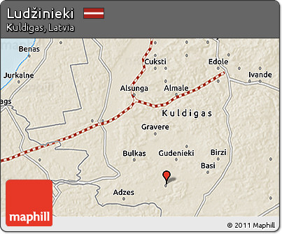 Shaded Relief 3D Map of Ludžinieki