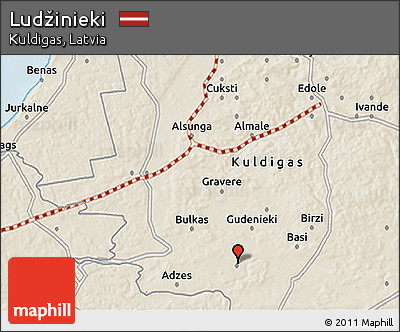 Shaded Relief 3D Map of Ludžinieki