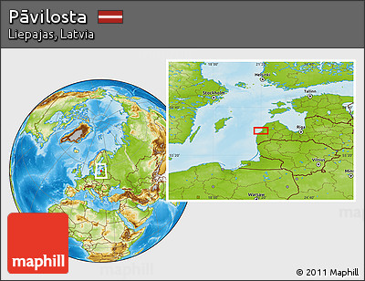 Physical Location Map of Pāvilosta