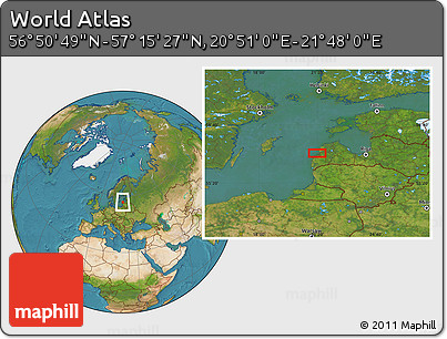 Satellite Location Map of the Area around 57° 3' 8" N, 21° 19' 30" E