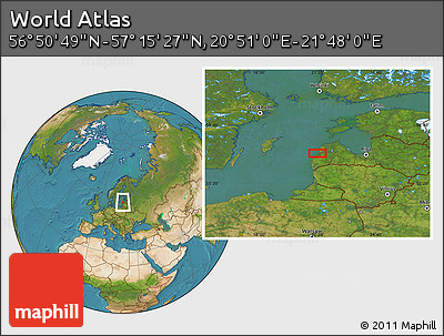 Satellite Location Map of the Area around 57° 3' 8" N, 21° 19' 30" E