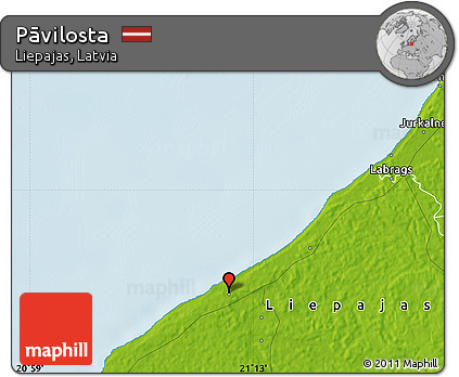 Physical Map of Pāvilosta