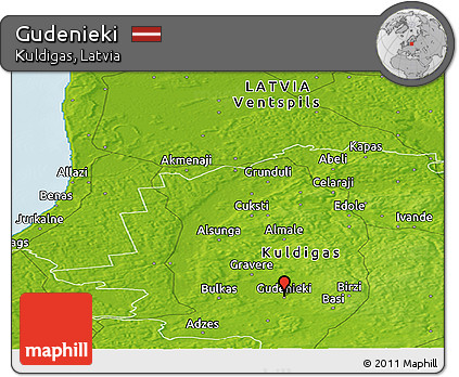 Physical Panoramic Map of Gudenieki