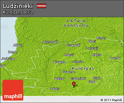 Physical Panoramic Map of Ludžinieki