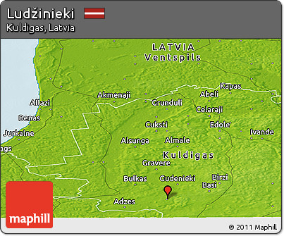 Physical Panoramic Map of Ludžinieki