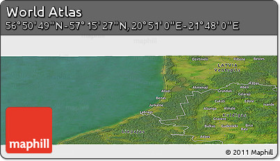 Satellite Panoramic Map of the Area around 57° 3' 8" N, 21° 19' 30" E