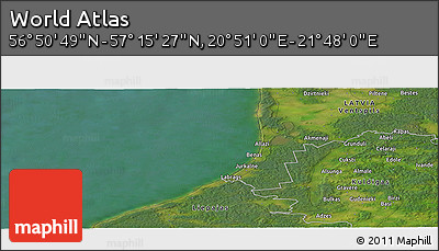 Satellite Panoramic Map of the Area around 57° 3' 8" N, 21° 19' 30" E