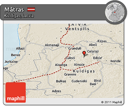 Shaded Relief Panoramic Map of Mātras