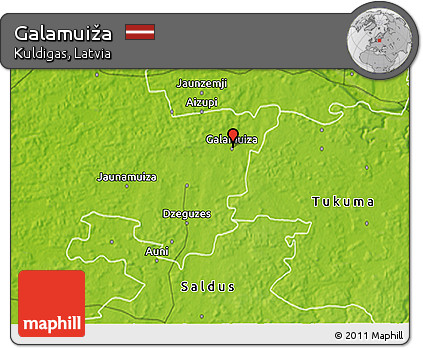 Physical 3D Map of Galamuiža