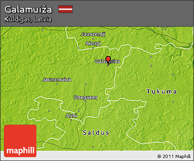 Physical 3D Map of Galamuiža