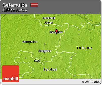 Physical 3D Map of Galamuiža