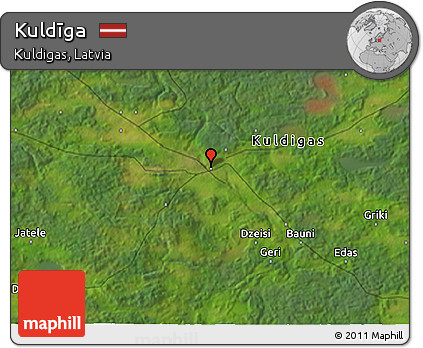 Satellite 3D Map of Kuldīga