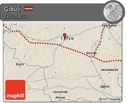 Shaded Relief 3D Map of Ģibuļi