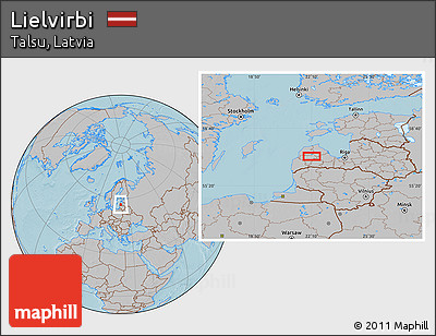 Gray Location Map of Lielvirbi, hill shading