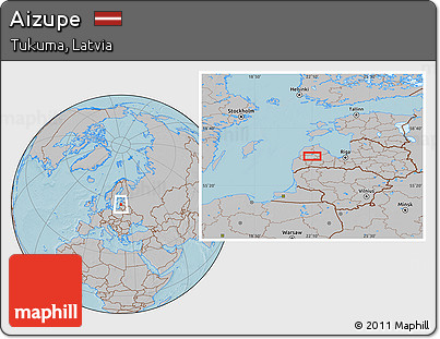 Gray Location Map of Aizupe, hill shading