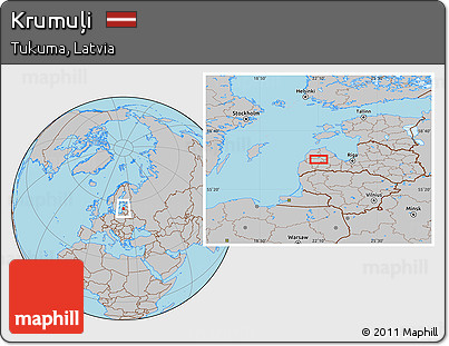 Gray Location Map of Krumuļi