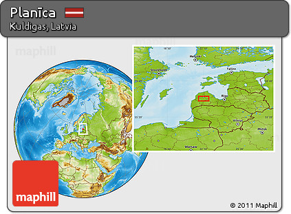 Physical Location Map of Planīca