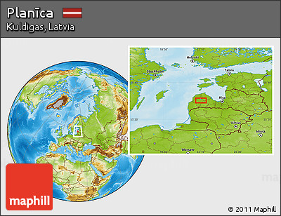 Physical Location Map of Planīca