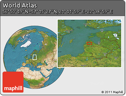 Satellite Location Map of the Area around 57° 3' 8" N, 22° 10' 29" E