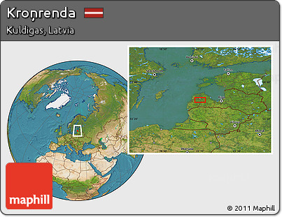 Satellite Location Map of Kroņrenda