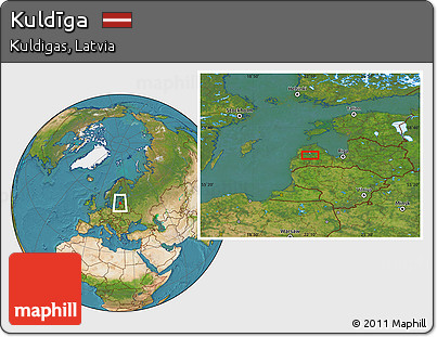 Satellite Location Map of Kuldīga