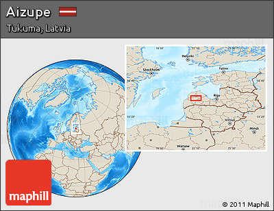 Shaded Relief Location Map of Aizupe