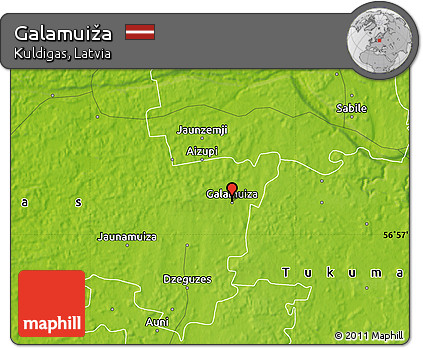 Physical Map of Galamuiža