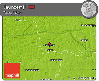 Physical Map of Jaunzemji