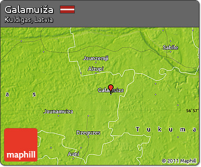 Physical Map of Galamuiža