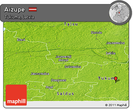 Physical Panoramic Map of Aizupe