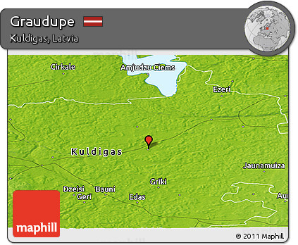 Physical Panoramic Map of Graudupe