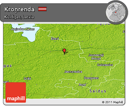Physical Panoramic Map of Kroņrenda