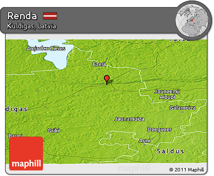 Physical Panoramic Map of Renda