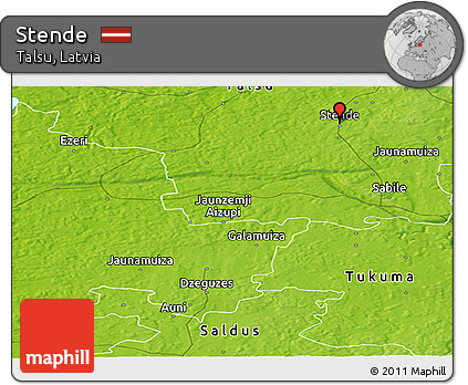 Physical Panoramic Map of Stende